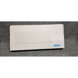 RECCAZR HS8100 Wireless Keyboard and Mouse Combo Cream White 2.4GHz USB Receiver